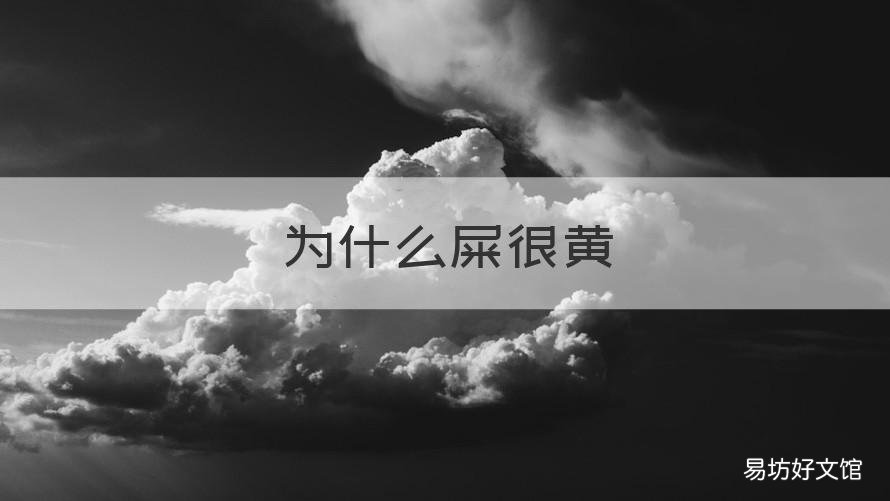 为什么屎很黄 屎很黄是什么原因啊