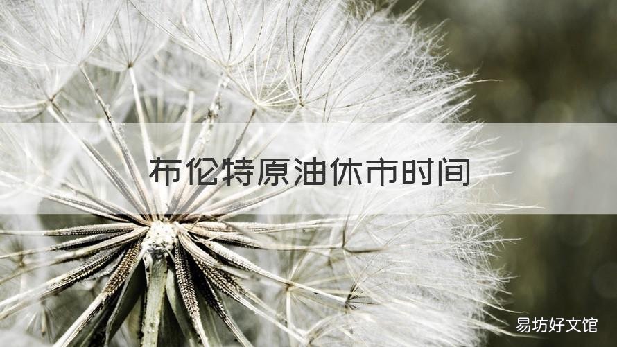 布伦特原油休市时间 布伦特原油时间几点到几点