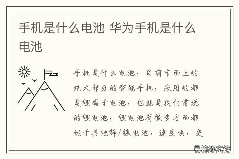 手机是什么电池 iphone手机是什么电池