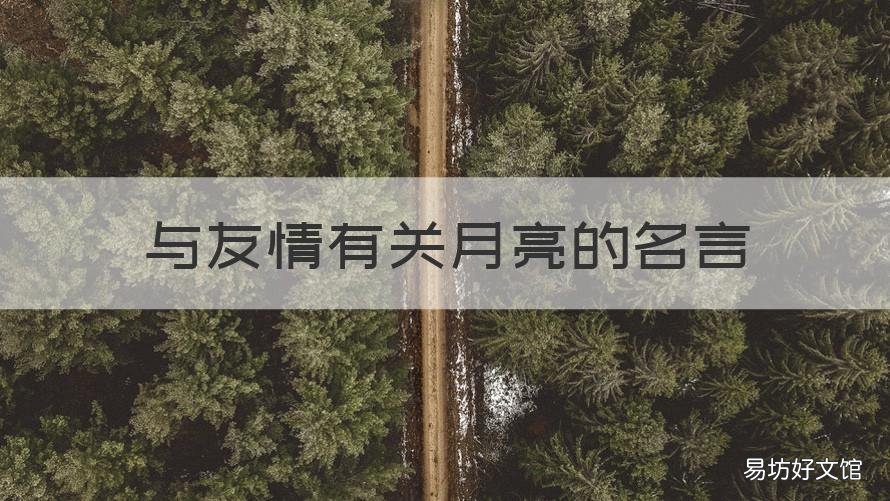 与友情有关月亮的名言 和月亮有关的名言