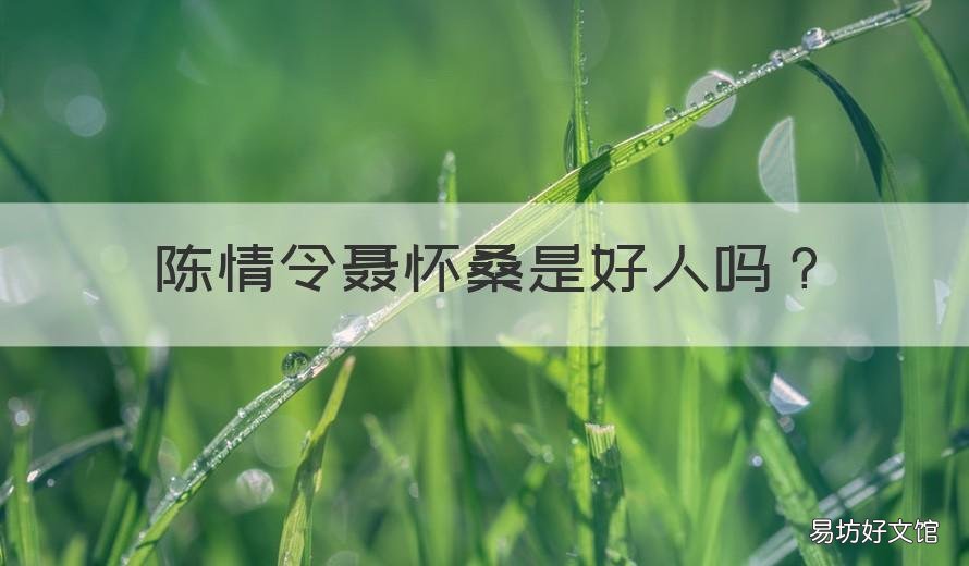 陈情令聂怀桑是好人吗 陈情令聂怀桑是好人吗?