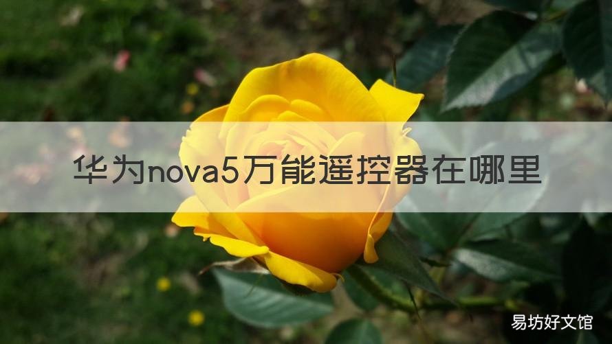 华为nova5万能遥控器在哪里 华为nova5智能遥控在哪