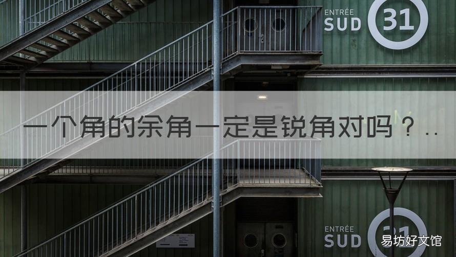 一个角的余角一定是锐角对吗 锐角的余角是锐角对吗
