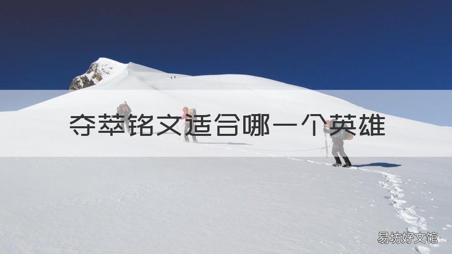 夺萃铭文适合哪一个英雄 夺萃适合什么英雄