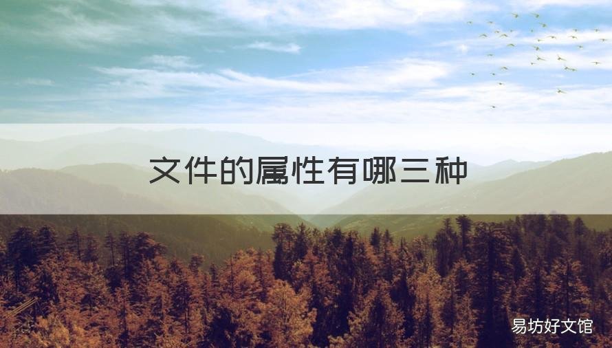 文件的属性有哪三种 文件的属性有四种