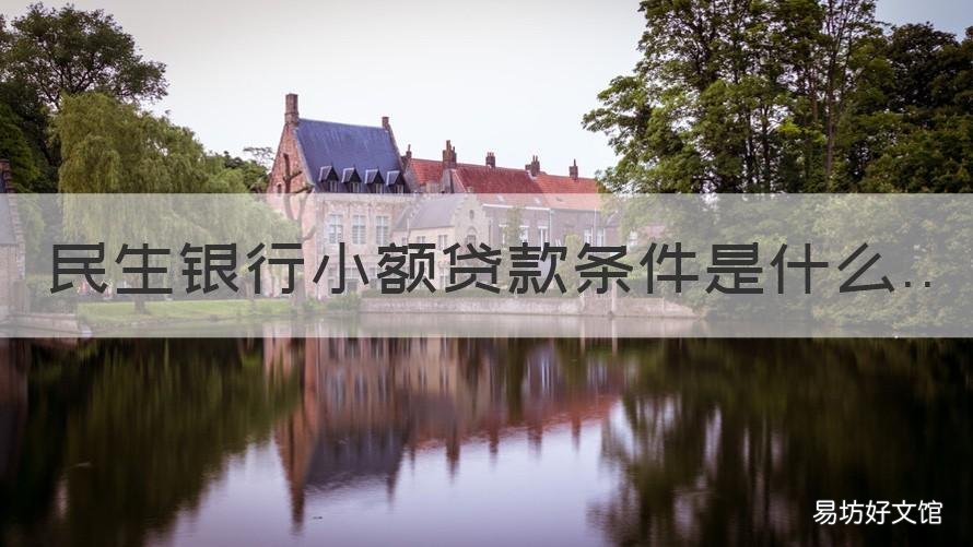 民生银行小额贷款条件是什么 民生银行个人贷款条件