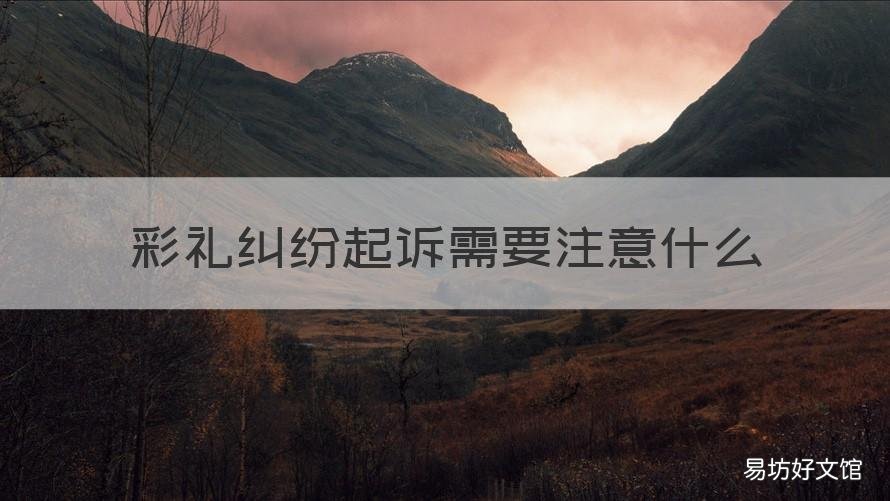 彩礼纠纷起诉需要注意什么 彩礼纠纷 女方能不能起诉男方