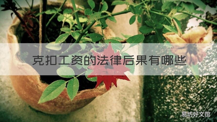 克扣工资的法律后果有哪些 拖欠和克扣工资的法律后果有哪些?