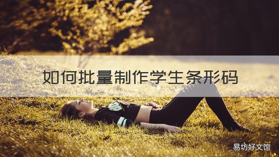 如何批量制作学生条形码 自己制作条形码