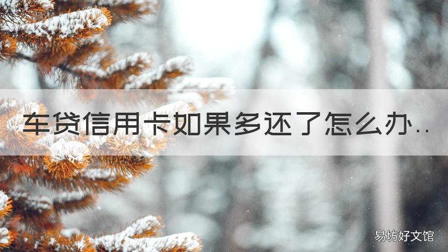 车贷信用卡如果多还了怎么办 车贷信用卡如果多还了怎么办啊