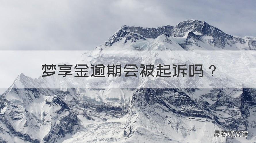 梦享金逾期会被起诉吗 南京鑫梦享逾期20天会起诉吗