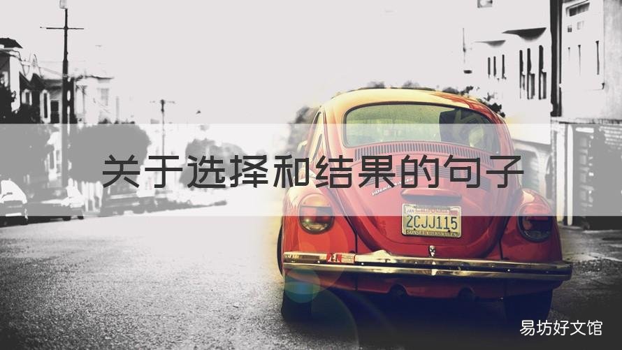 关于选择和结果的句子 表达选择的句子