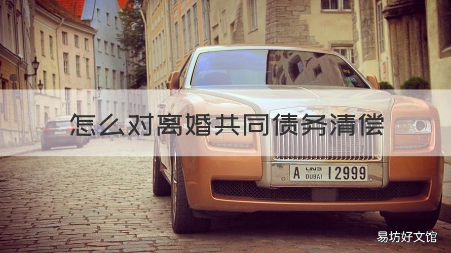 怎么对离婚共同债务清偿 诉讼离婚共同债务怎么处理