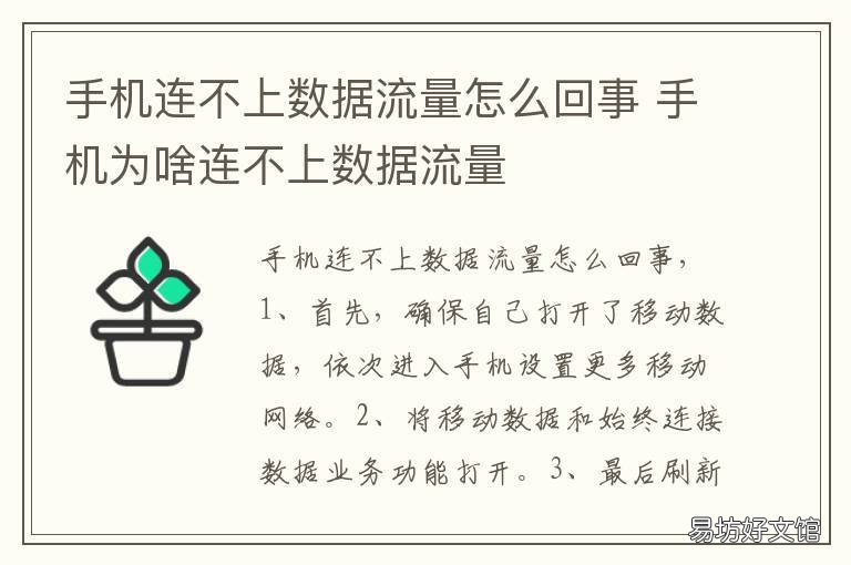 手机连不上数据流量怎么回事 手机连不上流量是怎么回事