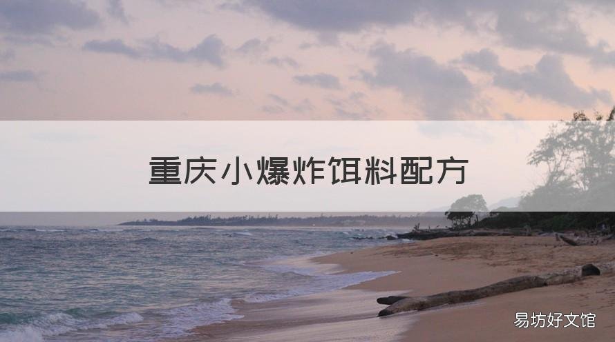 重庆小爆炸饵料配方 重庆小爆炸饵料配方制作方法论坛