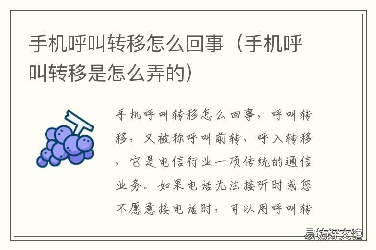 打电话呼叫被转移什么意思  第1张