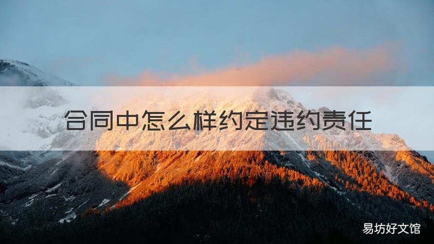 合同中怎么样约定违约责任 什么在合同中约定违约责任