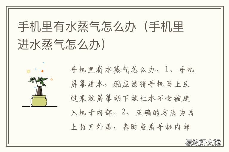 手机里有水蒸气怎么办 手机里有水蒸气怎么办oppoa7x