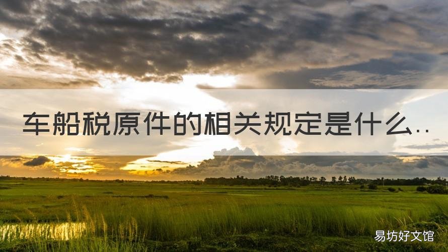 车船税原件的相关规定是什么 车船税原件是什么样的