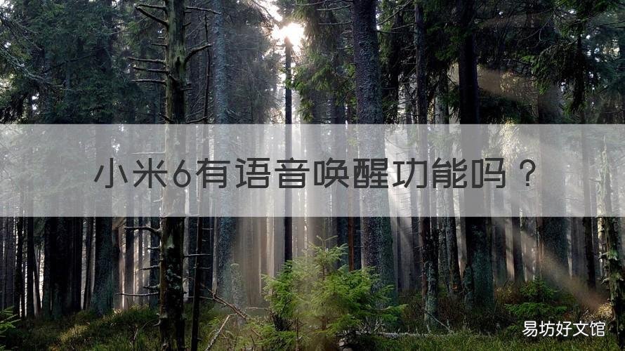小米6有语音唤醒功能吗 小米6有语音唤醒功能吗?