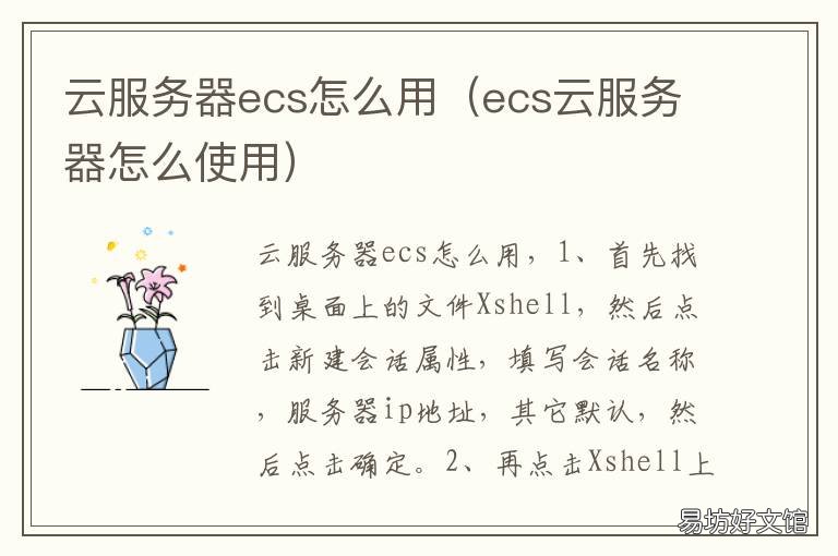 云服务器ecs怎么用 云服务 ecs