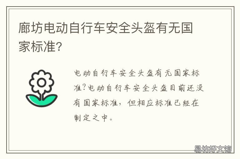廊坊电动自行车安全头盔有无国家标准? 邯郸电动车戴头盔