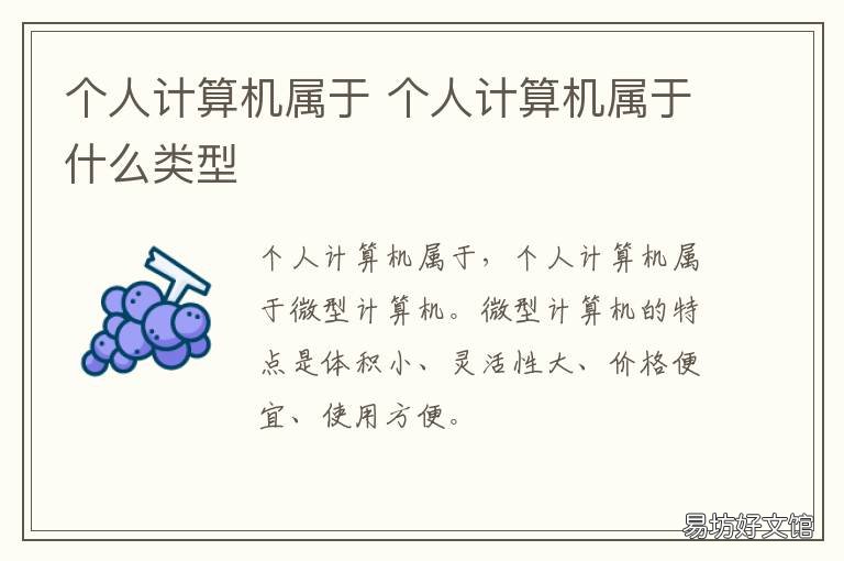 个人计算机属于 个人计算机属于小型还是微型