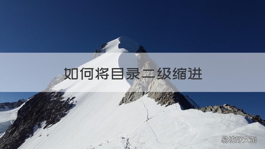 如何将目录二级缩进 目录 缩进