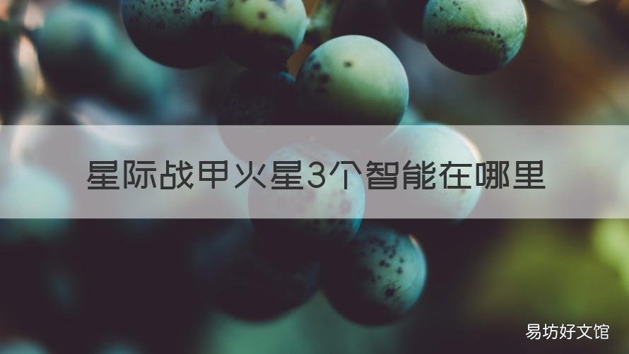 星际战甲火星3个智能在哪里 星际战甲火星3个智能在哪里刷