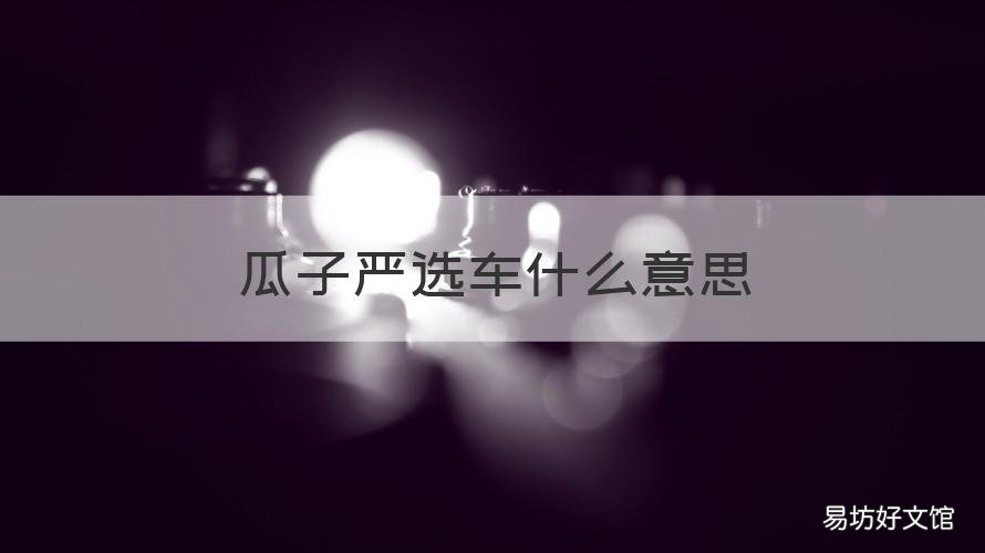 瓜子严选车什么意思 瓜子严选车买车经历