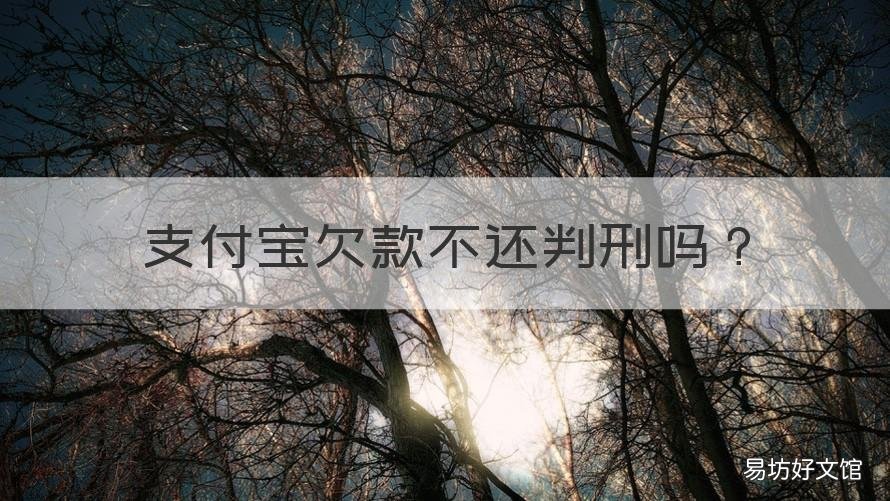 支付宝欠款不还判刑吗 欠支付宝的钱不还会坐牢