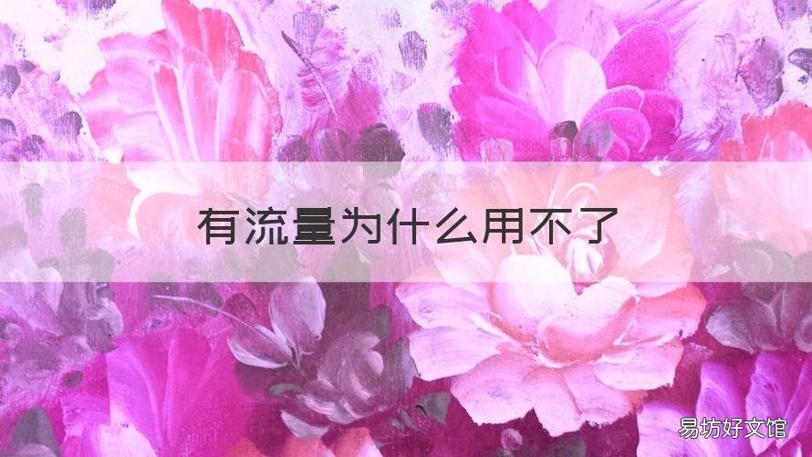 有流量为什么用不了 手机上还有流量为什么用不了