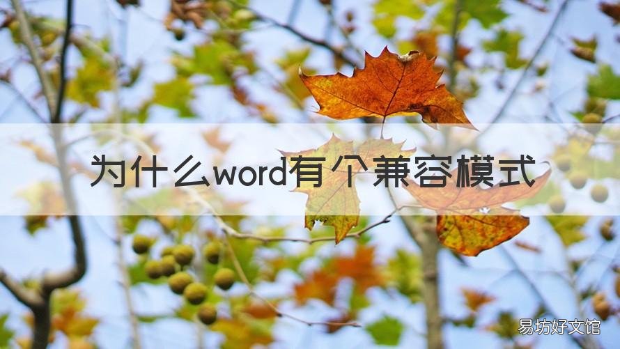 为什么word有个兼容模式 word为什么会出现兼容模式
