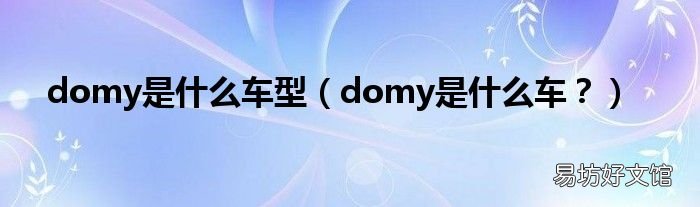 domy是什么车？ domy是什么车型