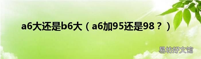a6加95还是98? a6大还是b6大