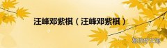 汪峰邓紫棋 汪峰邓紫棋