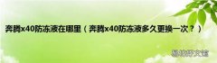 奔腾x40防冻液多久更换一次？ 奔腾x40防冻液在哪里