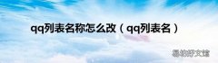 qq列表名 qq列表名称怎么改
