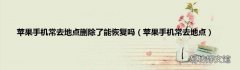 苹果手机常去地点 苹果手机常去地点删除了能恢复吗