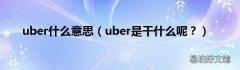 uber是干什么呢？ uber什么意思