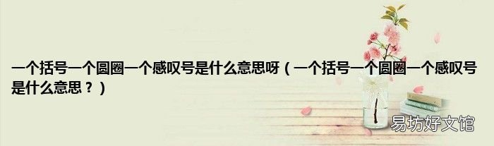 一个括号一个圆圈一个感叹号是什么意思? 一个括号一个圆圈一个感叹号是什么意思呀