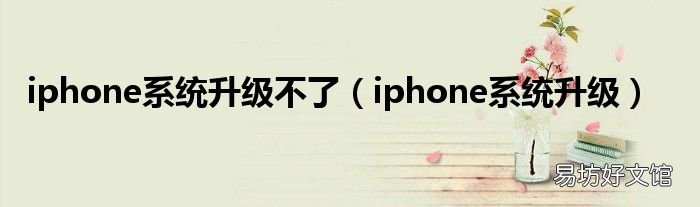 iphone系统升级 iphone系统升级不了