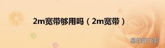 2m宽带 2m宽带够用吗