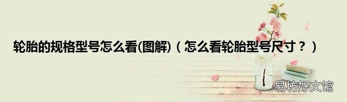 图解 怎么看轮胎型号尺寸？ 轮胎的规格型号怎么看