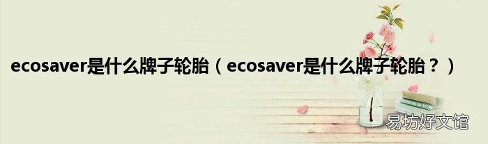 ecosaver是什么牌子轮胎? ecosaver是什么牌子轮胎