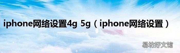 iphone网络设置 iphone网络设置4g 5g