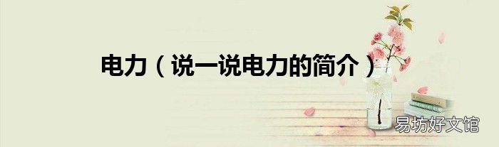 说一说电力的简介 电力