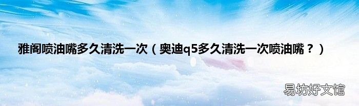 奥迪q5多久清洗一次喷油嘴? 雅阁喷油嘴多久清洗一次