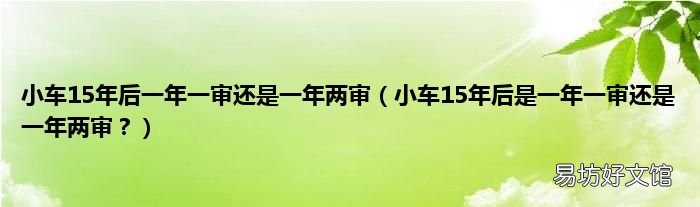 小车15年后是一年一审还是一年两审? 小车15年后一年一审还是一年两审