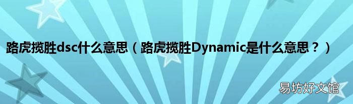 路虎揽胜Dynamic是什么意思？ 路虎揽胜dsc什么意思